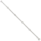 Sterling Silver Polished Fancy Rolo Chain Children's Bracelet