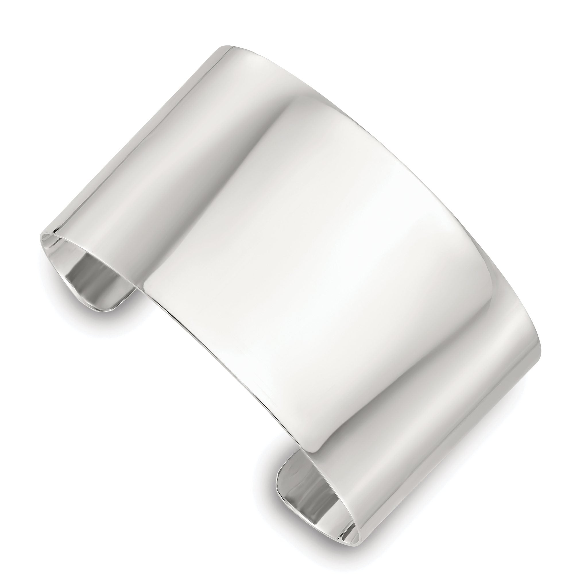 Sterling Silver Polished 40mm Flat Cuff Bangle Main image