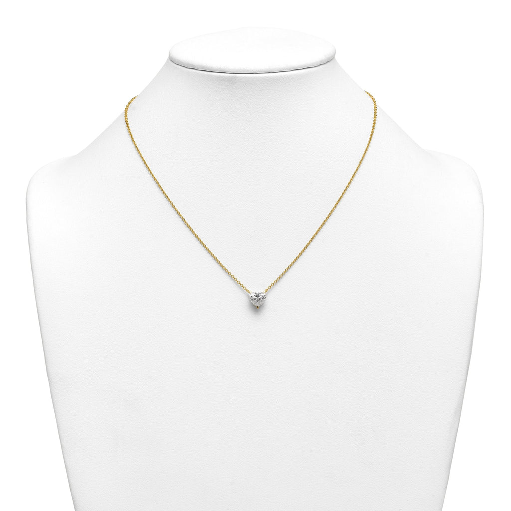 14ky Heart Certified Lab Grown VS/SI+ G+ Complete Diamond Pendant with Chai