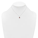 Sterling Silver Polished Red and Black Enameled Ladybug Childrens 14 inch Necklace and Post Earrings Set