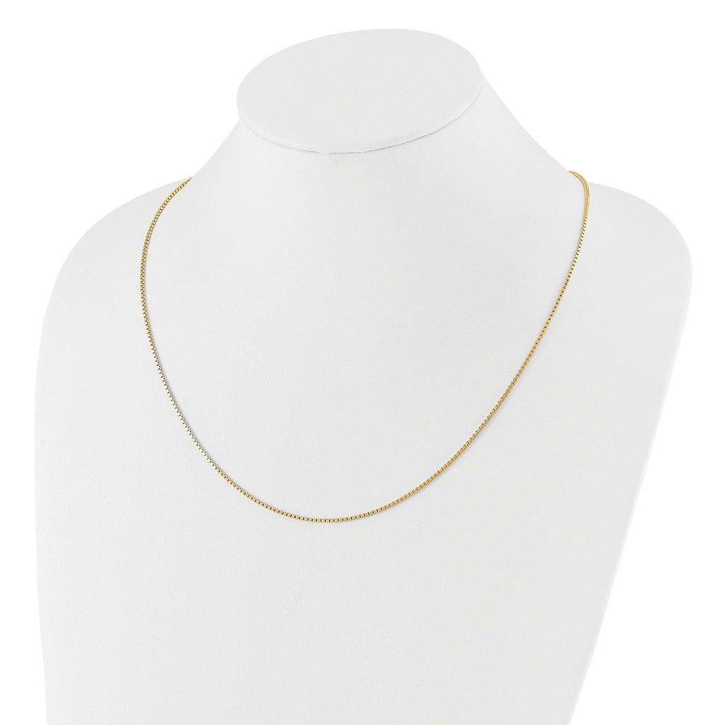 Sterling Silver Gold-plated Adjustable 1.3mm Box Chain