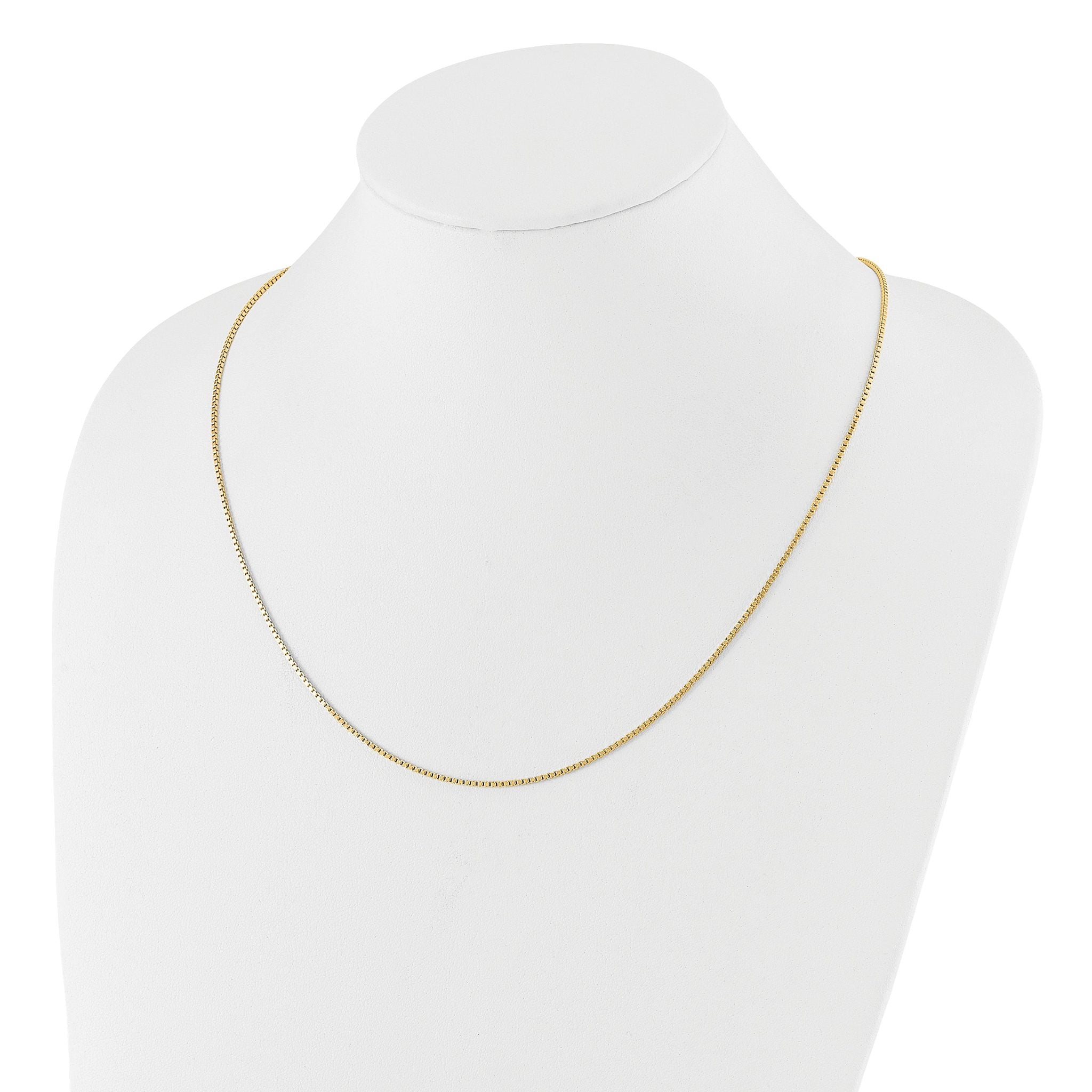 Sterling Silver Gold-plated Adjustable 1.3mm Box Chain