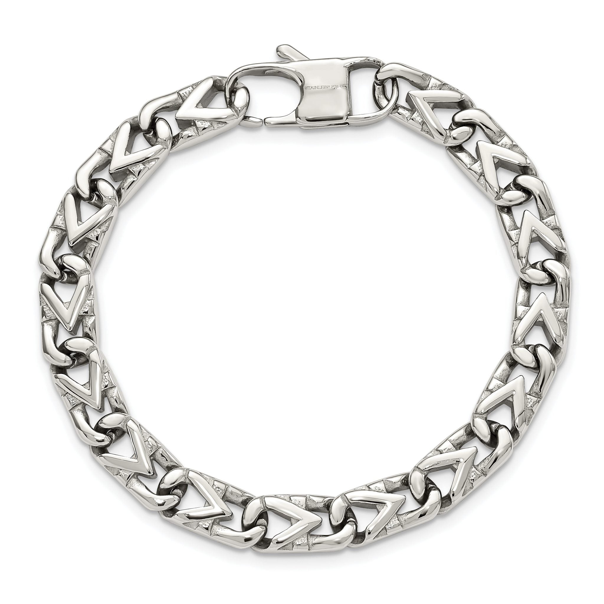 Stainless Steel Polished 8mm Fancy Link Bracelet