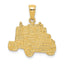 14K Gold Truck Cab Pendant for Men with Polished Textured Finish