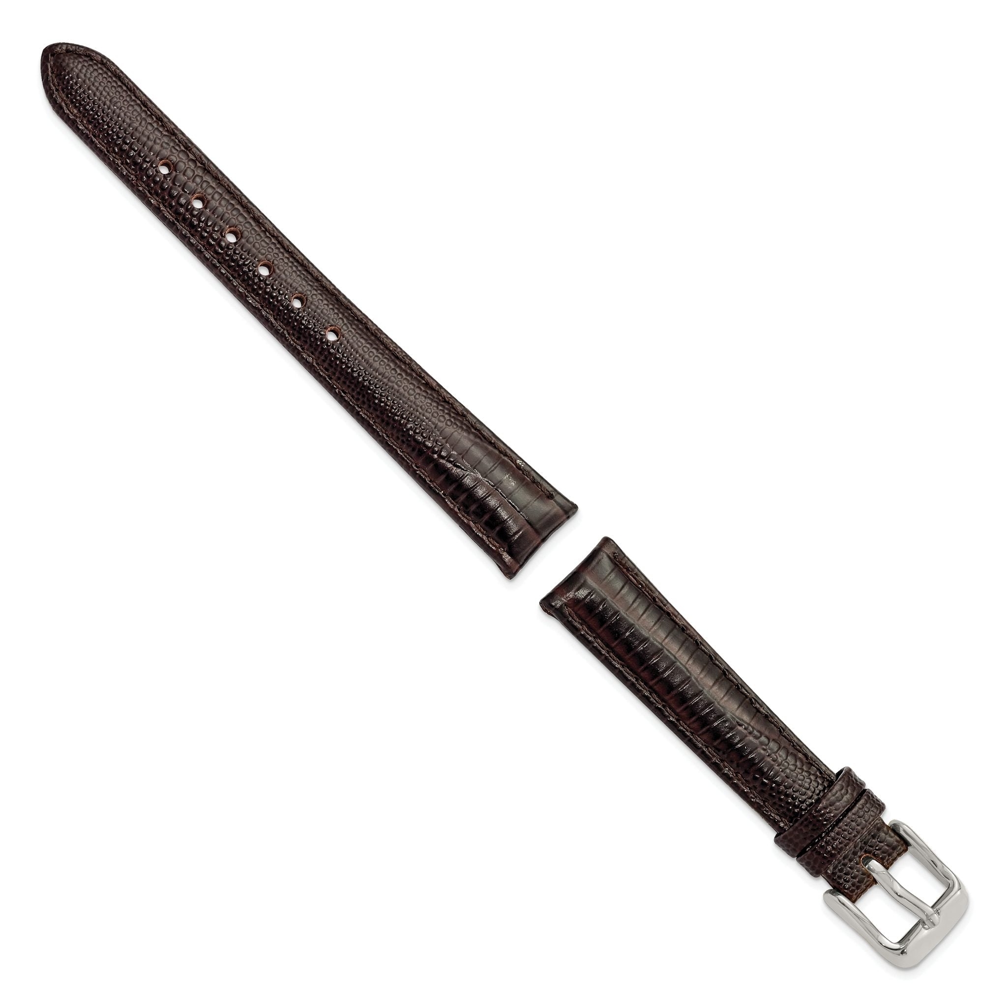 Teju Lizard Grain Leather Watch Band in Brown, 14mm Secondary image