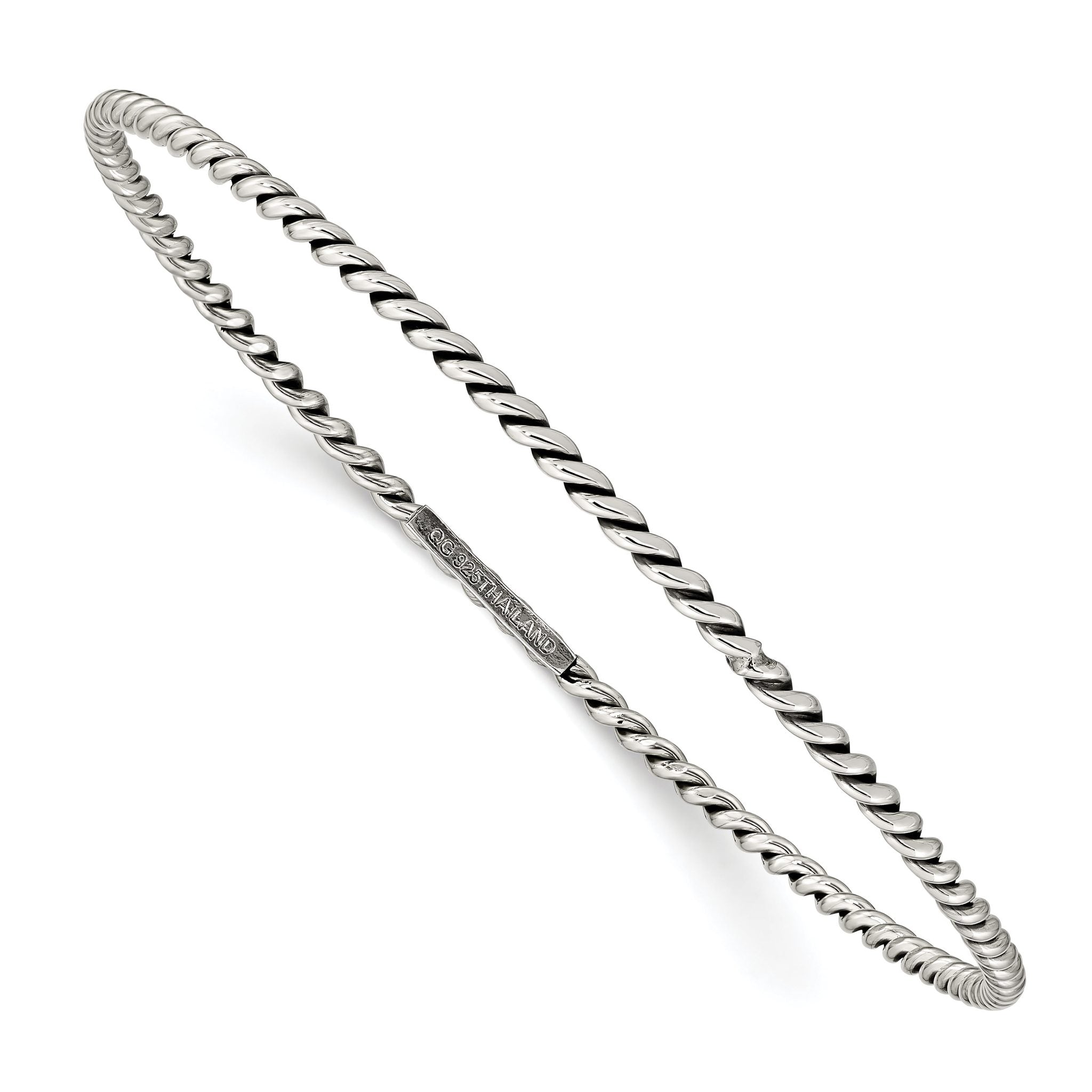 Sophia Jewelers Handcrafted Sterling Silver Slip-on Bangle with Polished Finish Main image