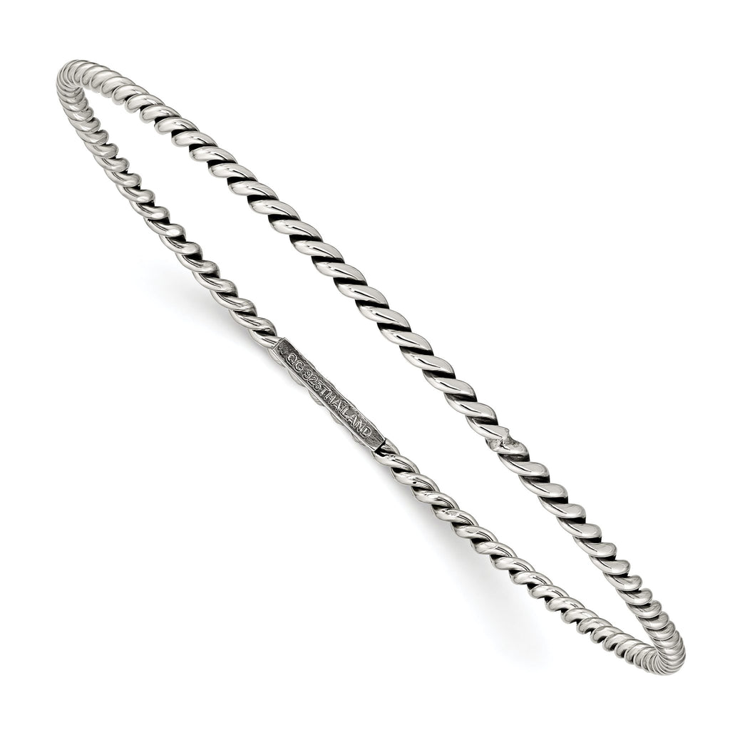 Sophia Jewelers Handcrafted Sterling Silver Slip-on Bangle with Polished Finish