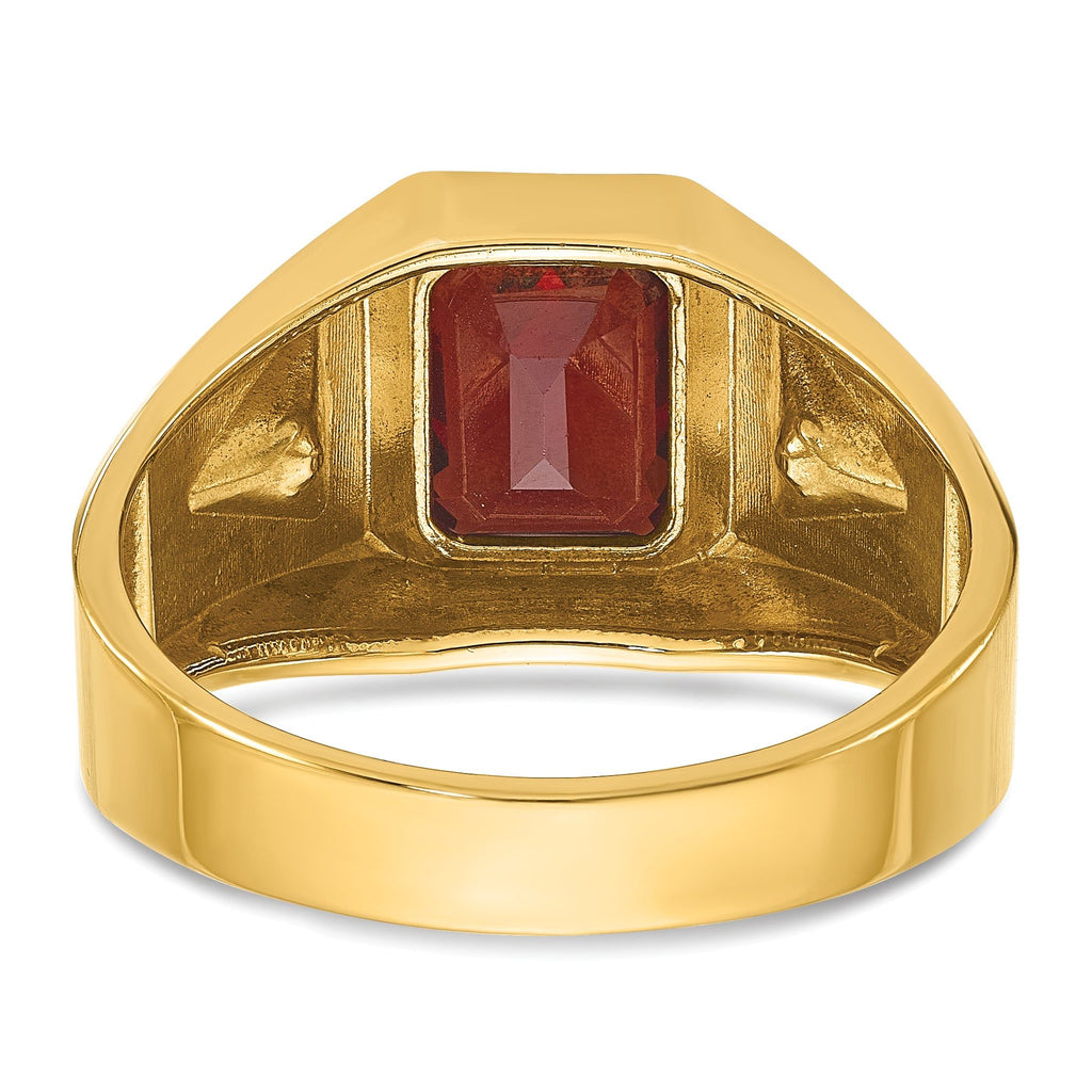 14k Men's Polished and Satin Gemstone and Diamond Ring Mounting (No Stones Included)