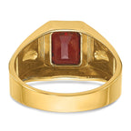 14k Men's Polished and Satin Gemstone and Diamond Ring Mounting (No Stones Included)