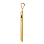 14K Gold Polished Cross Pendant with 3D Tube Design