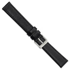Genuine Calf Leather Watch Band in Black, 19mm