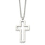 Cut-Out Cross Pendant Necklace in Stainless Steel