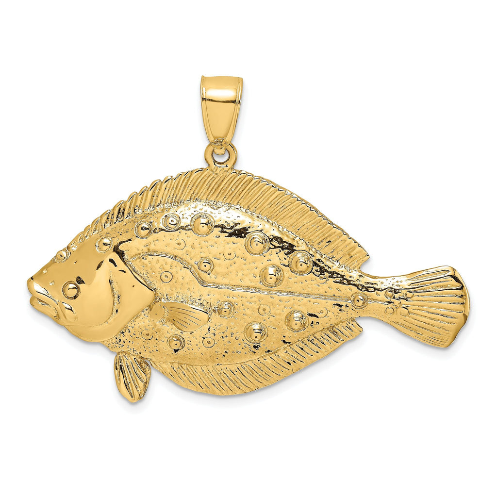14K 3-D Flounder Fish Charm