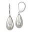 Majestik 925 Sterling Silver Rhodium-Plated Teardrop Shell Pearl Dangle Earrings