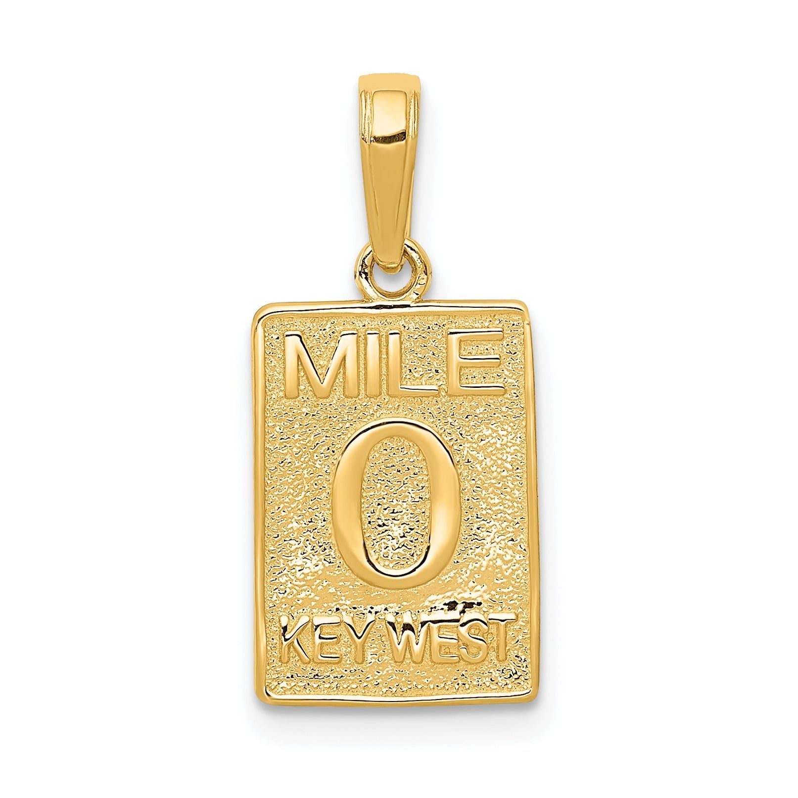 14K Gold Key West Mile Marker Pendant with Polished Finish Subtle Charm Main image
