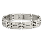 Stainless Steel Brushed and Polished with 3/4 carat Diamond Bracelet for Men