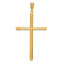 14K Gold Polished Tube Cross Pendant with 3D Design Elegant Finish