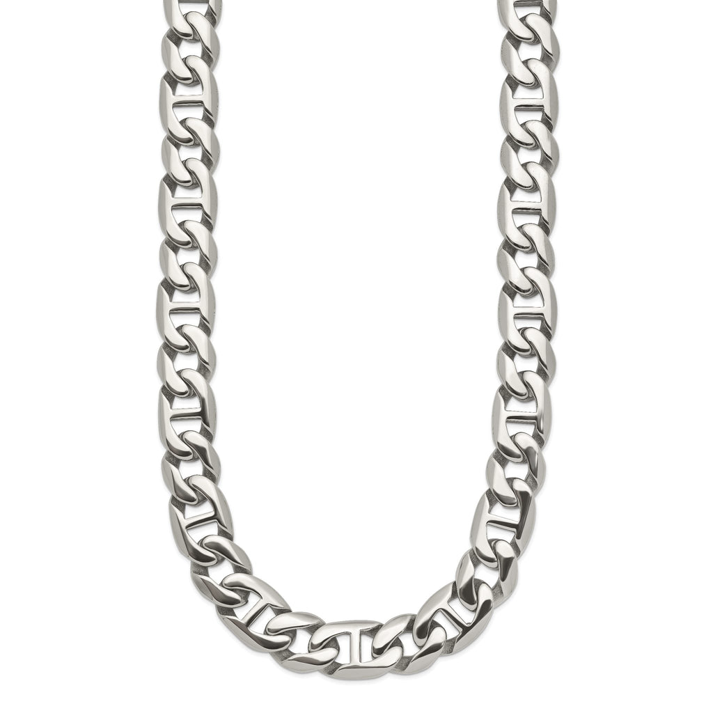 Sophia Jewelers Men's Polished Stainless Steel 24 Chain Necklace Gift-Ready