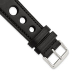Grand Prix Leather Watch Band in Black, 20mm