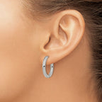 Stainless Steel Polished Hinged Huggie Hoop Earrings for Women