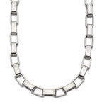 Polished Square Link Necklace in Stainless Steel, 6mm
