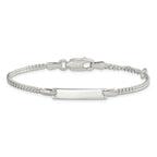 Sterling Silver Polished Childrens ID Curb Link 5in Plus 1in Ext. Bracelet
