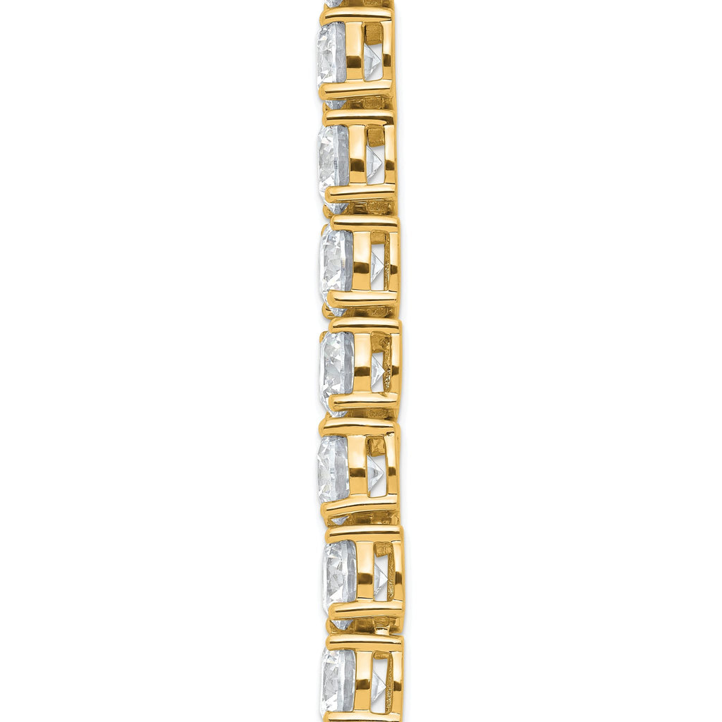 14k 74 carat Lab Grown Diamond VS+ F+ Complete Round 20 inch Straight Tennis Necklace