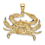 14K Blue Enamel Crab Charm