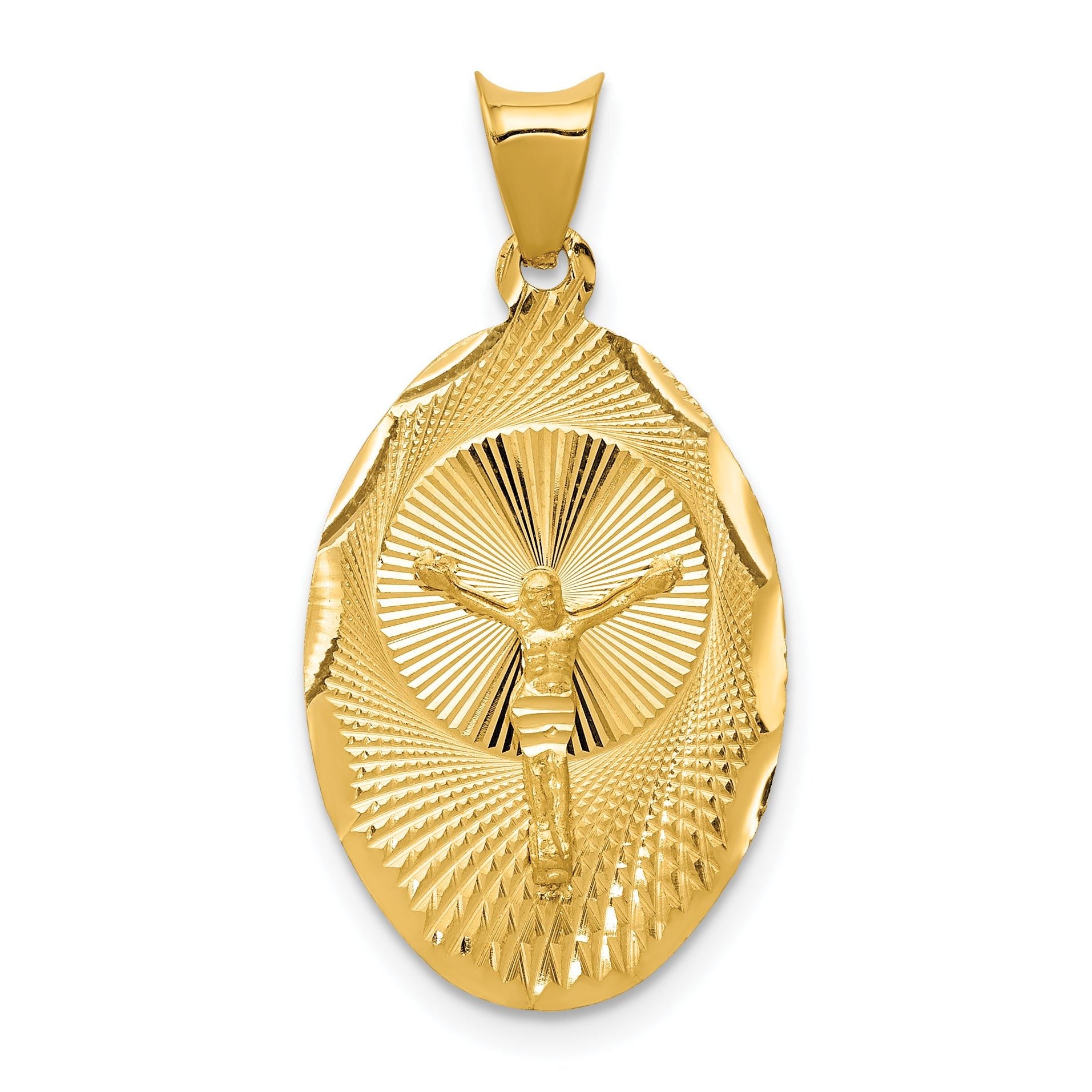 14K Gold Polished Corpus Pendant with Die-Struck Solid Design Main image