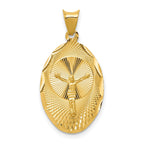 14K Gold Polished Corpus Pendant with Die-Struck Solid Design