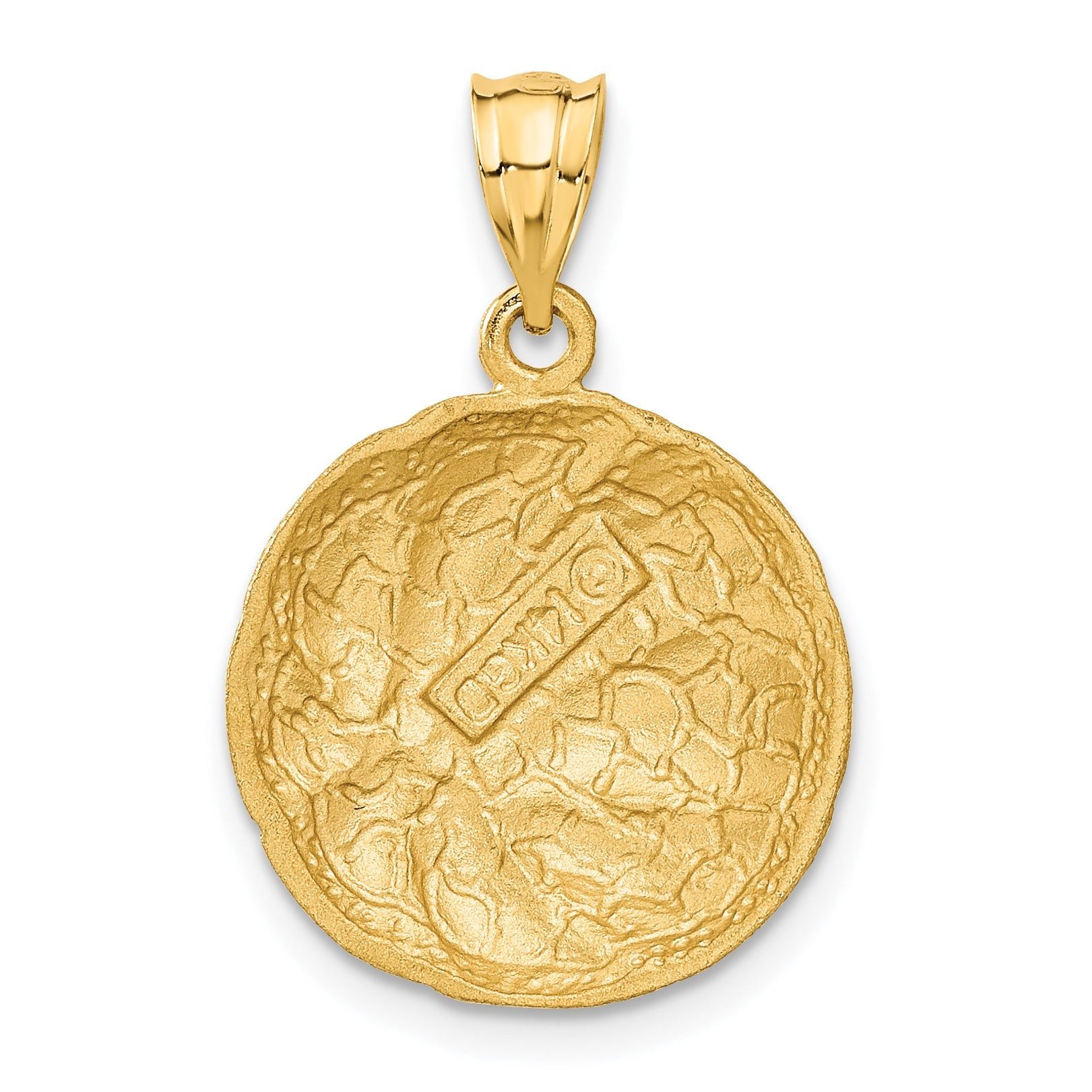 14K Gold Men's Basketball Charm with Polished Brushed Finish  Solid, Textured Design