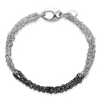 Sterling Silver Ruthenium & Rhodium-plated Fancy Chain Link Bracelet