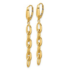 14K Polished Fancy Oval Link Leverback Dangle Earrings