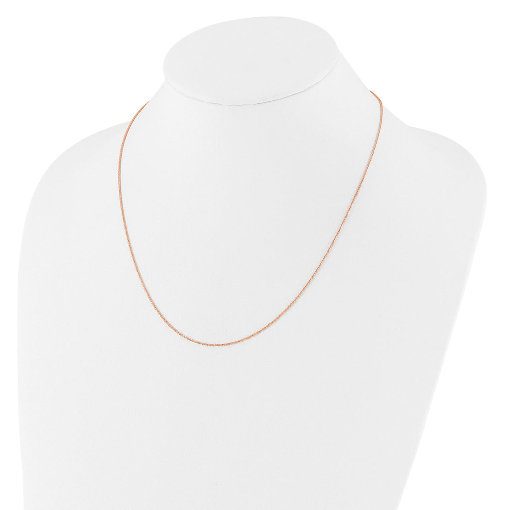 1.0mm 14K Rose Gold Wheat Chain