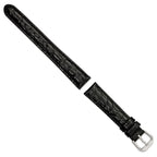 Alligator Grain Leather Watch Band in Black, 18mm