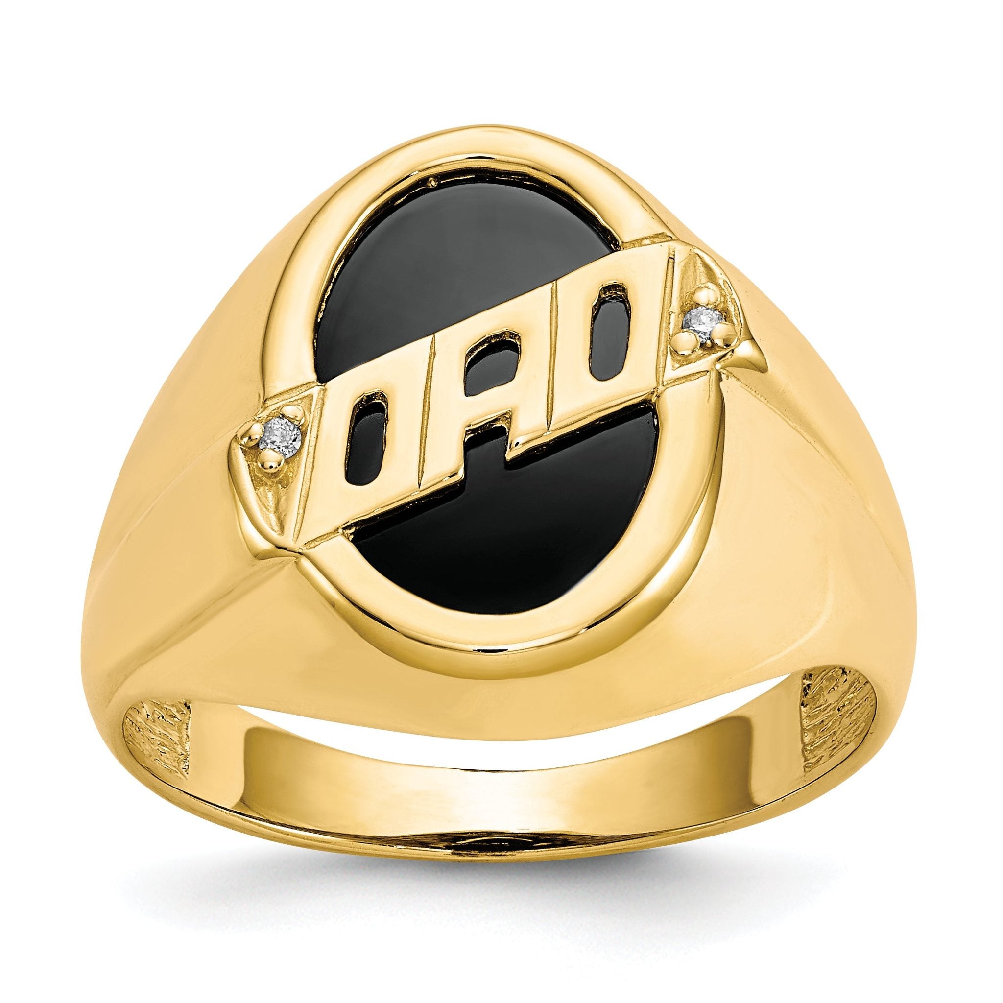 10k Men's Diamond and Black Onyx DAD Ring Main image