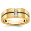 10k White Gold with Black Rhodium Men's Satin and Grooved 3-Stone 1/5 Carat A Quality Diamond Ring