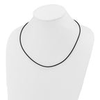 14k Yellow Clasp 2mm 16 inch Black Rubber Cord Necklace