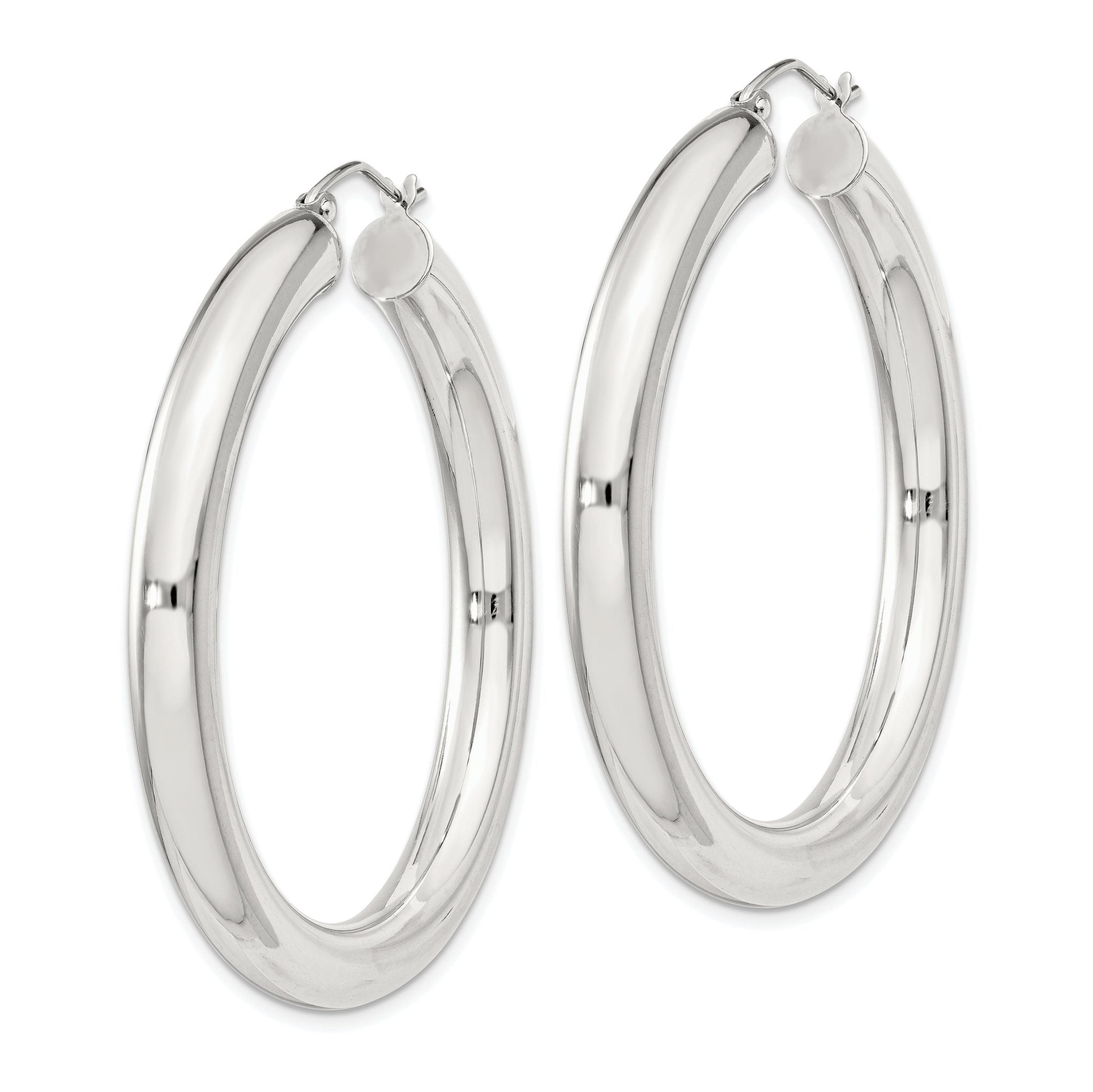 Sterling Silver 5mm Round Hoop Earrings Secondary image