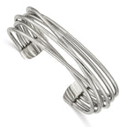 Stainless Steel Polished Twisted 18mm Cuff Bangle Bracelet for Women