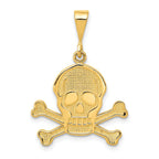 14K Gold Skull and Bones Pendant for Men Bold Themed Charm