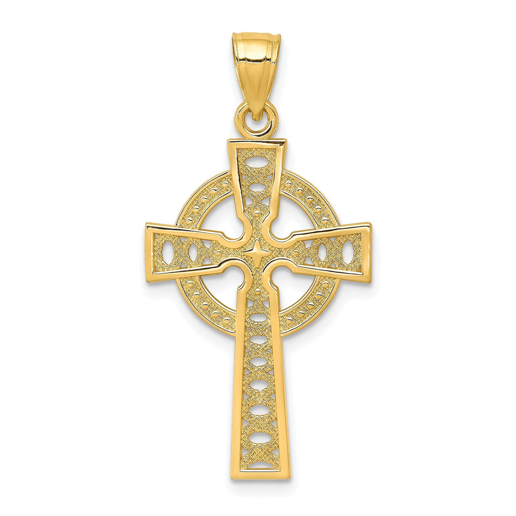 10K Gold Iona Cross Pendant with Polished Finish Solid