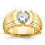 10k Men's Polished and Satin Diamond Ring Mounting (No Stone Included) (No Stones Included)