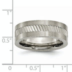 Titanium Unisex Wedding Band with Sawtooth Design and Engravable Feature