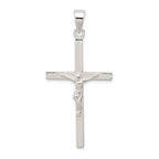 Sterling Silver 925 Polished Crucifix Pendant with Anti-Tarnish Finish Solid Design