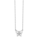 14K White Gold Butterfly Necklace with Rhodium Polished Finish  Elegant Women's Jewelry
