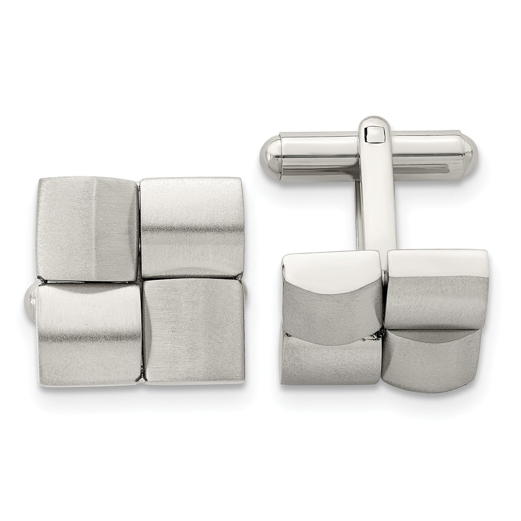 Brushed Stainless Steel Cuff Links
