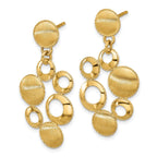 Leslie's' 14K Polished and Satin Circles Post Dangle Earrings