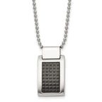 Brushed & Black IP Dog Tag Necklace in Stainless Steel, 22in