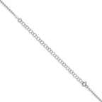 Sterling Silver 2mm Beaded Chain With Extension ext.